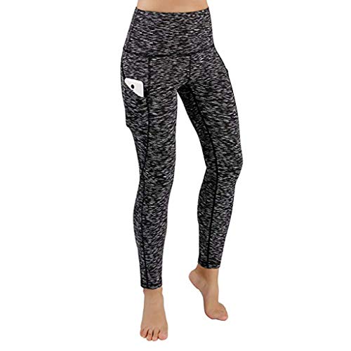 MEIbax Leggings Deportes Pantalones para Mujeres de Color sólido Entrenamiento Gimnasio Fitness Gym Yoga Mid Cintura Running Workout Mallas elásticos Fitness Pants Ropa de Ejercicio con Bolsillo