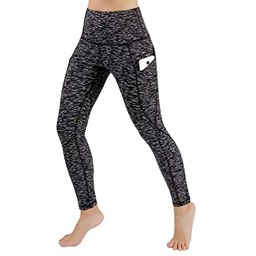 MEIbax Leggings Deportes Pantalones para Mujeres de Color sólido Entrenamiento Gimnasio Fitness Gym Yoga Mid Cintura Running Workout Mallas elásticos Fitness Pants Ropa de Ejercicio con Bolsillo