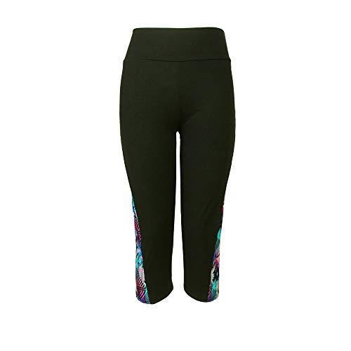 MEIbax Mujer Pantalones,Elásticos Mallas Pantalones Patchwork Impresión Moda Cortos Pantalones Fitness Mallas Gym Yoga Slim Fit Pants Leggings Cintura Alta Deportivos Running Aptitud Pantalon