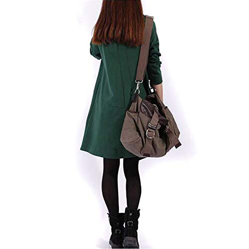 MEIbax Parkas mujer de manga larga gabardina trencas Poncho Chaqueta abrigo capa suelto Vestido de sección Larga Suelta Manga Larga de algodón Puro de Color Puro de Las Mujeres de Color Puro