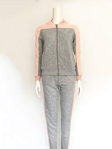 MEIbax Sudaderas con capucha Mujeres Deportes Conjunto de Dos Piezas Chándales Pantalones de chándal + Sweatshirt Hoodie Chaqueta + Pantalones 2pcs Chándal Encapuchada Casual Conjuntos