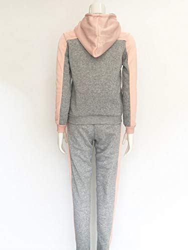 MEIbax Sudaderas con capucha Mujeres Deportes Conjunto de Dos Piezas Chándales Pantalones de chándal + Sweatshirt Hoodie Chaqueta + Pantalones 2pcs Chándal Encapuchada Casual Conjuntos