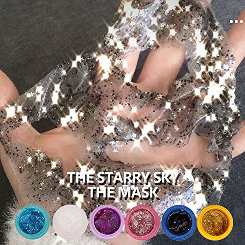 Meiyiu Glitter Glow Star Mascarilla facial de lentejuelas Peel-off Hidrata la salud de la piel No. 5 rosa