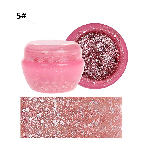 Meiyiu Glitter Glow Star Mascarilla facial de lentejuelas Peel-off Hidrata la salud de la piel No. 5 rosa