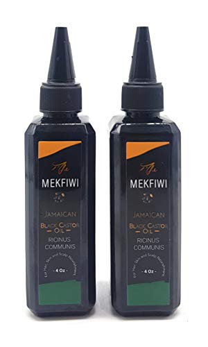 Mekfiwi - Aceite de ricino negro jamaicano. Para el pelo, la piel y la nutrición del cuero cabelludo. 118 ml, pack de 2 unidades (Ricinus communis)
