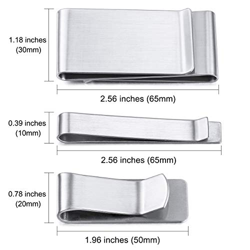 MeMeDIY Paquete de 3 Clips de Dinero Personalizados para Hombres, Esposo, Novio, Grabado de Nombre/Fecha/Inicial, Monograma, Clip de Acero Inoxidable, Cartera Delgada, Tarjetero de Doble Cara