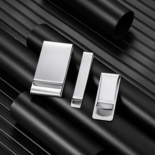 MeMeDIY Paquete de 3 Clips de Dinero Personalizados para Hombres, Esposo, Novio, Grabado de Nombre/Fecha/Inicial, Monograma, Clip de Acero Inoxidable, Cartera Delgada, Tarjetero de Doble Cara