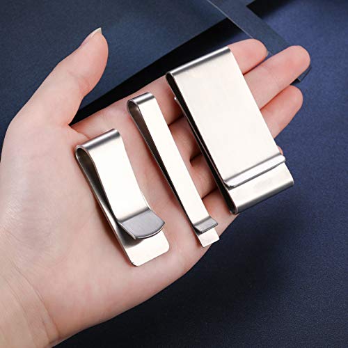 MeMeDIY Paquete de 3 Clips de Dinero Personalizados para Hombres, Esposo, Novio, Grabado de Nombre/Fecha/Inicial, Monograma, Clip de Acero Inoxidable, Cartera Delgada, Tarjetero de Doble Cara