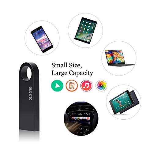 Memorias USB 32GB, Mini Pendrive 32GB USB Unidad Flash Impermeable Memoria Stick 32 GB Colgante para Almacenamiento de Datos Externo