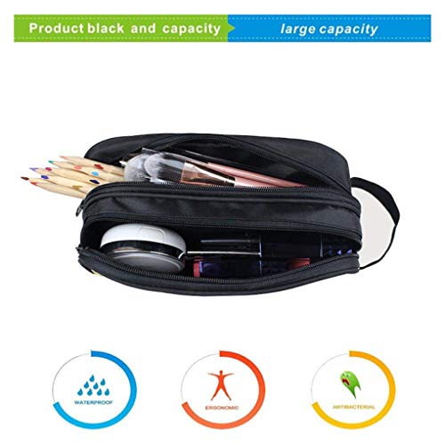 Memoryee 3D Lienzo de dinosaurio Estudiantes Lápiz Estuche de gran capacidad Cremalleras dobles Bolsa de almacenamiento de maquillaje Titular de la pluma oficina portátil papelería