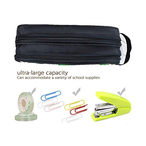 Memoryee 3D Lienzo de dinosaurio Estudiantes Lápiz Estuche de gran capacidad Cremalleras dobles Bolsa de almacenamiento de maquillaje Titular de la pluma oficina portátil papelería