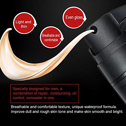 Men BB Cream, corrector hidratante Maquillaje cosmético de base impermeable para hombres 50 g con efecto de brillo Corrector de control de aceite(Natural)