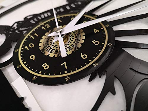 Menddy Elda Vinyl Record Reloj De Pared Led Luminoso Nostálgico Silueta Record Arte Hecho A Mano Dormitorio Decoración Regalo con Luz Led 12 Pulgadas