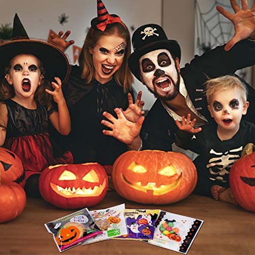 MengH-SHOP Bolsas de Dulces de Halloween Bolsas de Galletas de Celofán Bolsas de Caramelo Autoadhesivas para la Fiesta de Halloween Artesanías Hechas en Casa (4 Estilos) 400 Piezas