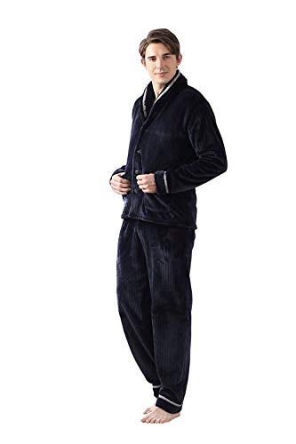 Men's Warm Meliger House Pijamas Long Warm Winter Pyjama Franela Traje Stand Ch