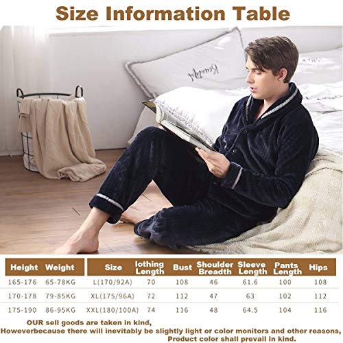 Men's Warm Meliger House Pijamas Long Warm Winter Pyjama Franela Traje Stand Ch