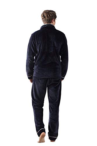 Men's Warm Meliger House Pijamas Long Warm Winter Pyjama Franela Traje Stand Ch