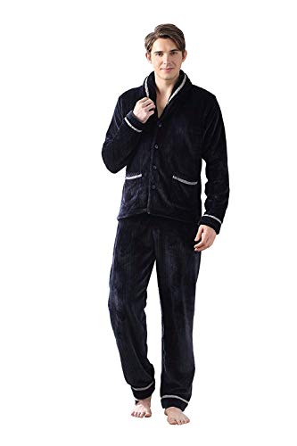 Men's Warm Meliger House Pijamas Long Warm Winter Pyjama Franela Traje Stand Ch