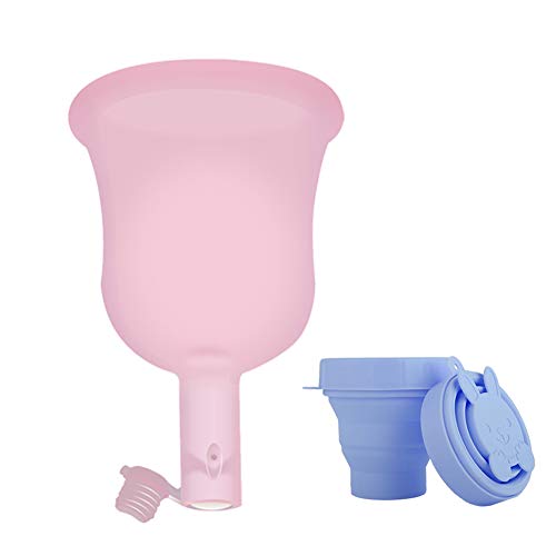 Menstrual Cup-Care para la salud femenina, copa de cuidado de la salud menstrual más grande y reutilizable (L) + taza esterilizadora plegable