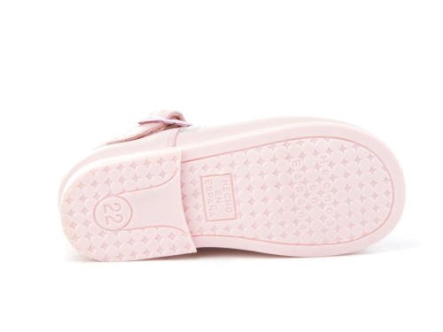 Merceditas de Cuero Color Rosa para Niña. Marca AngelitoS. Modelo 500. Todo Piel. Calzado Infantil Hecho en España. Número 24