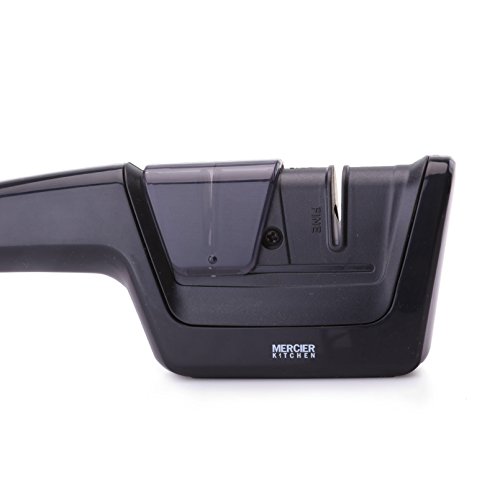 Mercier - Afilador de cuchillos manual con revestimiento de diamante de grado comercial de 2 etapas