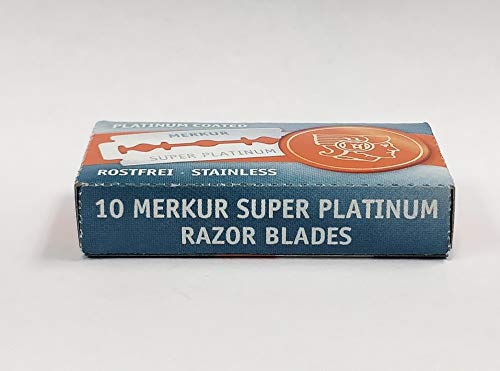 Merkur MRKR - Pack de 10 hojas de seguridad fabricadas en platino inoxidable