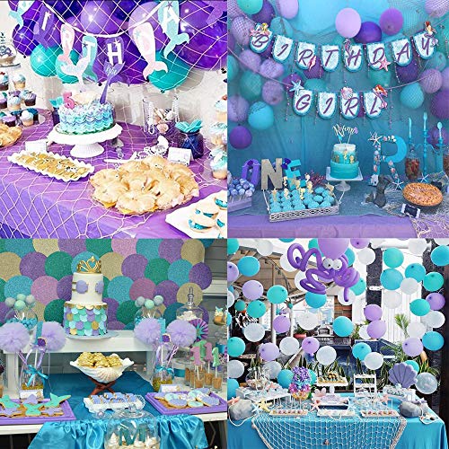 Mermaid Party Supplies, 35 PCS Mermaid Birthday Balloons Decorations Pack, Under The Sea Party Kit de decoración para niñas mujeres