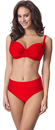 Merry Style Sujetador Bikini Parte de Arriba Top Traje de Baño Mujer P614W (Rojo (4186), EU (80 D) = ES (95D))