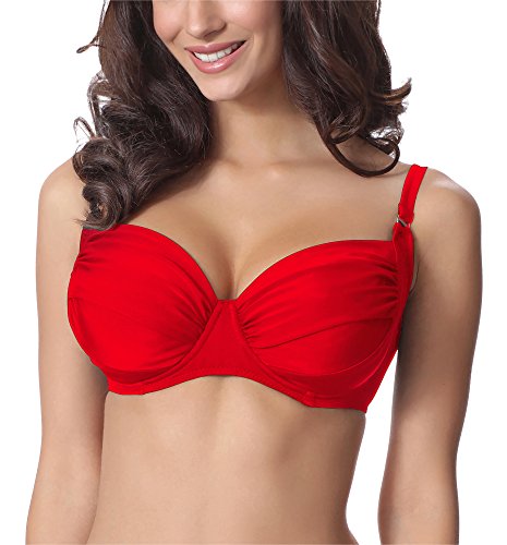 Merry Style Sujetador Bikini Parte de Arriba Top Traje de Baño Mujer P614W (Rojo (4186), EU (80 D) = ES (95D))