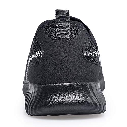 Mesily Zapatillas Deportivas Mujer de Running Correr Caminar Fitness Gimnasio Slip On Ultraligeras Transpirables Zapatos Casuales Cómodas Todo Negro 37 EU