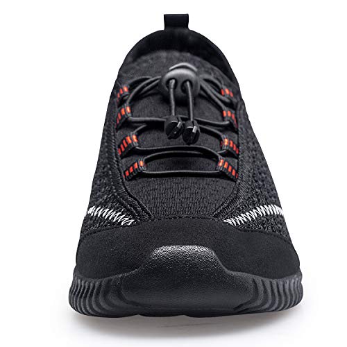 Mesily Zapatillas Deportivas Mujer de Running Correr Caminar Fitness Gimnasio Slip On Ultraligeras Transpirables Zapatos Casuales Cómodas Todo Negro 37 EU