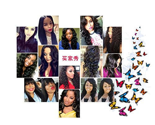 Meydlee 2 lotes de 100 humana rizado pelo de la trama del pelo rizado de 2 PC extensiones de cabello natural Negro 1B, 200 gramos , 22inch