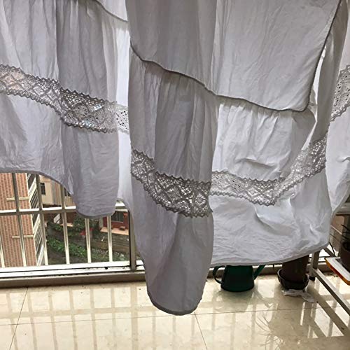 MEZI Rizado Falda De Cama 100% Algodón Falda De Cama - Resistente A La Contracción Y Al Desvanecimiento - 45cm Drop Dust Ruffle con Plataforma