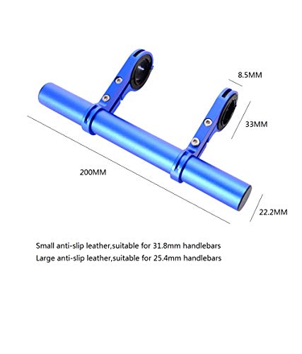 MHOYI Extensor de Manillar de Bicicleta, Marco de extensión de Manillar, Multifunción de Aluminio Extensión de Manillar Bicicleta de montaña,GPS, Teléfono Celular, Velocímetro (Azul)