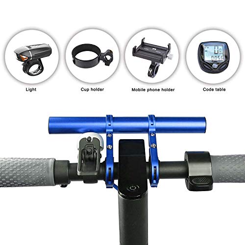 MHOYI Extensor de Manillar de Bicicleta, Marco de extensión de Manillar, Multifunción de Aluminio Extensión de Manillar Bicicleta de montaña,GPS, Teléfono Celular, Velocímetro (Azul)