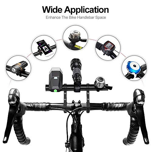 MHOYI Extensor de Manillar de Bicicleta, Marco de extensión de Manillar, Multifunción de Aluminio Extensión de Manillar Bicicleta de montaña,GPS, Teléfono Celular, Velocímetro (Azul)