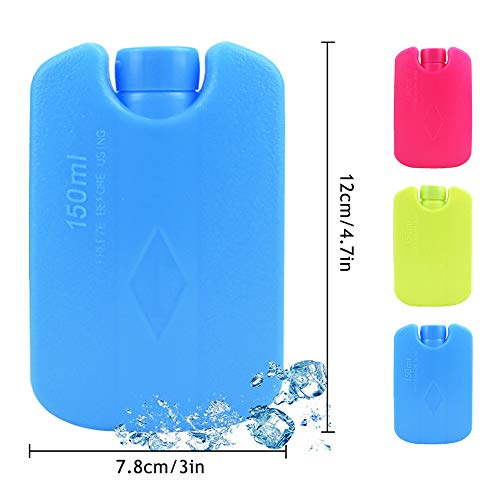 MHwan acumuladores de frío, Paquetes de Hielo, Paquetes de hielo para loncheras Paquetes fríos reutilizables fríos de larga duración para mantener los alimentos frescos, acampar, 150 ml, 12 piezas