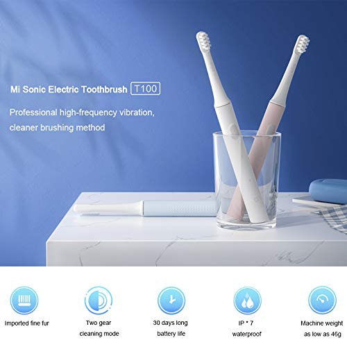 MI Mijia T100 Cepillo de dientes eléctrico sónico Cepillo de dientes automático ultrasónico para adultos inteligente Cepillo de dientes impermeable recargable USB