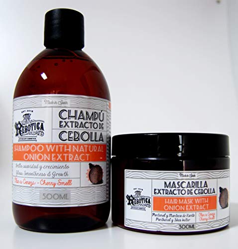 Mi Rebotica Pack: Champú 500ml + Mascarilla 300ml con Extracto de Cebolla.