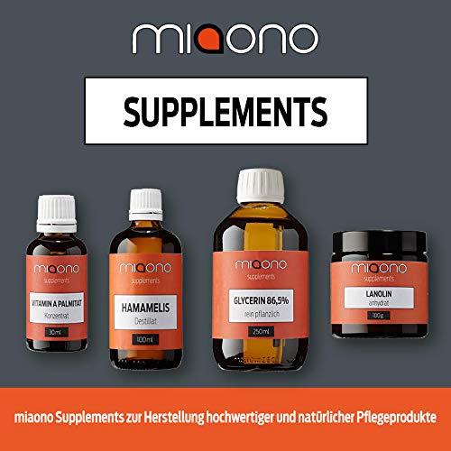 Miaono - Grasa de lanolina anhidra de lanolina (sin agua, ideal como adición para cremas y pomadas – 100 g en tarro de cristal