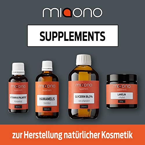 Miaono - Grasa de lanolina anhidra de lanolina (sin agua, ideal como adición para cremas y pomadas – 100 g en tarro de cristal