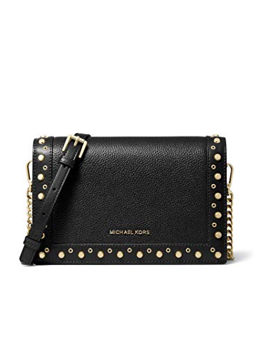 Michael Kors Bolso Jet Set Grande Con Tachas Y Cadena Modelo 32S0GJ6C7T (001 Black)