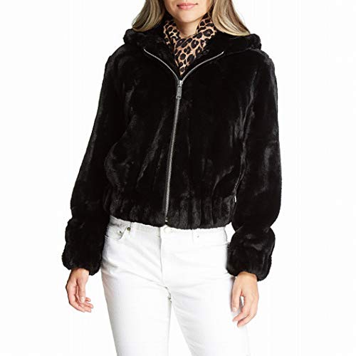Michael Kors - Chaqueta de piel sintética con capucha Negro Negro ( S