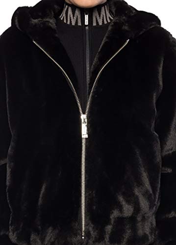 Michael Kors - Chaqueta de piel sintética con capucha Negro Negro ( S