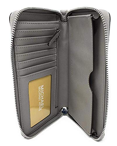 Michael Kors Women's Jet Set Travel Large phone Wristlet Pearl Grey
