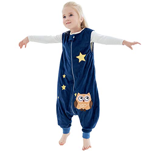 MICHLEY Disfraz Animal Bebe Saco Dormir niño y niñapijama Ropa de Bebe Ideal para Entretiempo e Invierno,Azul 4-5 Jahre