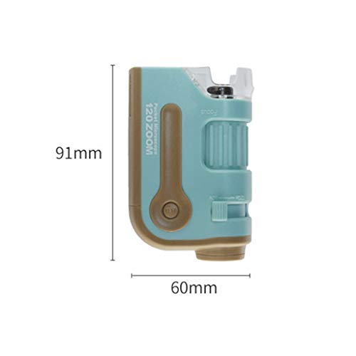 Microscopio de Bolsillo con luz LED 60x-120x con lupa incorporada con luz UV y LED de Ciencia, Fibras, Plantas, células, Piel, Moneda, Vida Silvestre y más