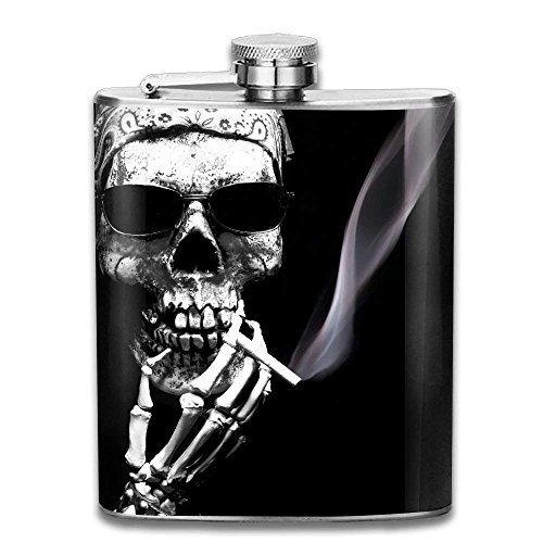 Miedhki Frasco de Licor portátil de Acero Inoxidable Skulls Smoke