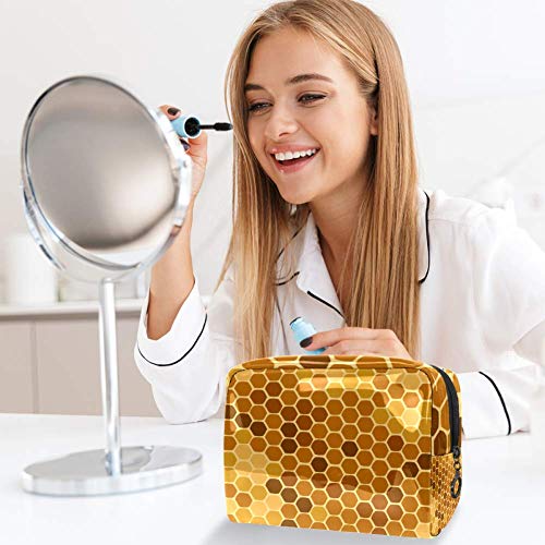 Miel PVC Cosméticos Bolsas Maquillaje Práctico Bolsa Organizador Cremallera Artículos de tocador Bolsa para Mujeres Viajes Baño