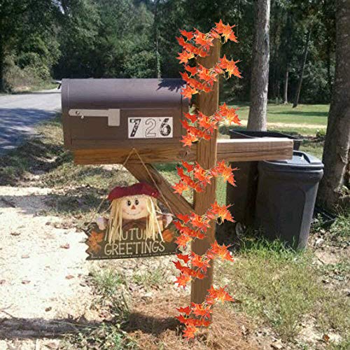 MIHOUNION 5Pcs Planta Enredadera Artificiales Guirnalda de Flores Artificiales Colgantes Guirnalda Follaje Artificial Hojas de Arce Plantas Artificiales para Exteriores e Interiores Balcón Rojo 2,5m